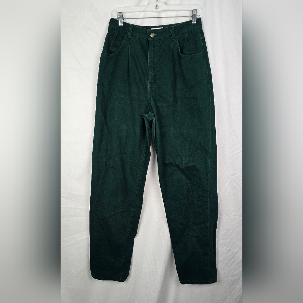Vintage 90's Talbots Pleated Front Retro Green High Rise Jeans Women's 10 Long